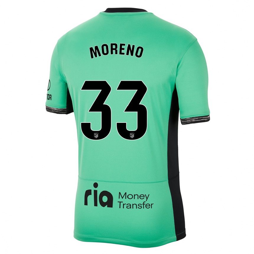 Kinder Fußball Alberto Moreno #33 Frühlingsgrün Ausweichtrikot Trikot 2023/24 T-Shirt Luxemburg