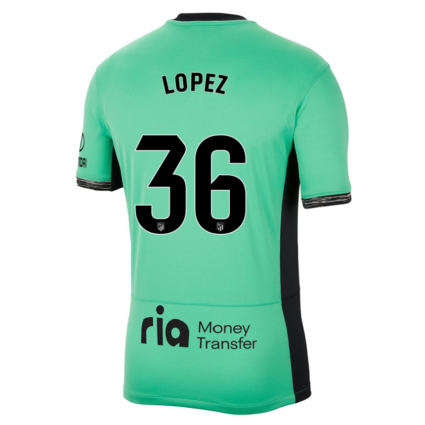 Kinder Fußball David Lopez #36 Frühlingsgrün Ausweichtrikot Trikot 2023/24 T-Shirt Luxemburg