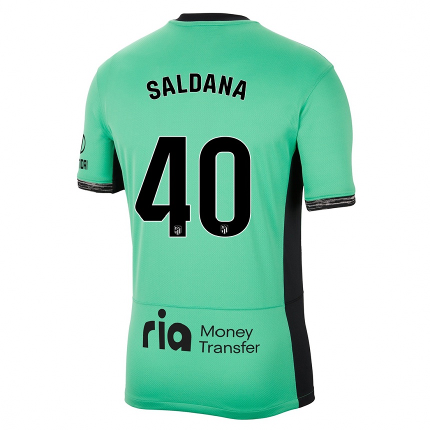 Kinder Fußball Jose Saldana #40 Frühlingsgrün Ausweichtrikot Trikot 2023/24 T-Shirt Luxemburg