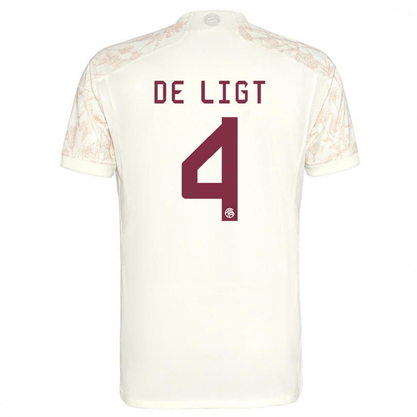 Kinder Fußball Matthijs De Ligt #4 Cremefarben Ausweichtrikot Trikot 2023/24 T-Shirt Luxemburg