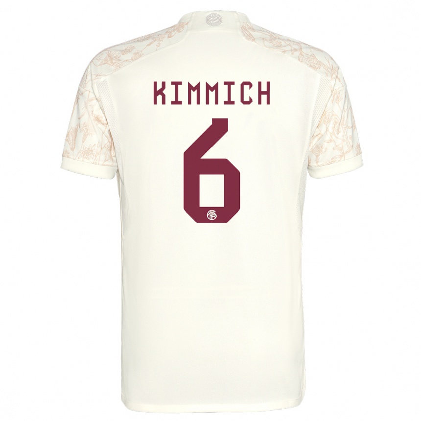 Kinder Fußball Joshua Kimmich #6 Cremefarben Ausweichtrikot Trikot 2023/24 T-Shirt Luxemburg