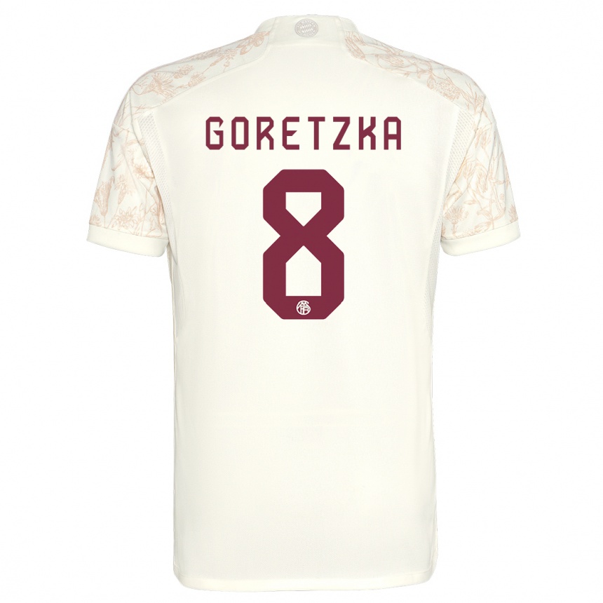 Kinder Fußball Leon Goretzka #8 Cremefarben Ausweichtrikot Trikot 2023/24 T-Shirt Luxemburg