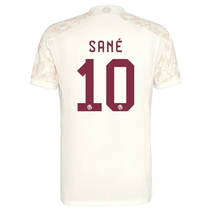 Kinder Fußball Leroy Sane #10 Cremefarben Ausweichtrikot Trikot 2023/24 T-Shirt Luxemburg