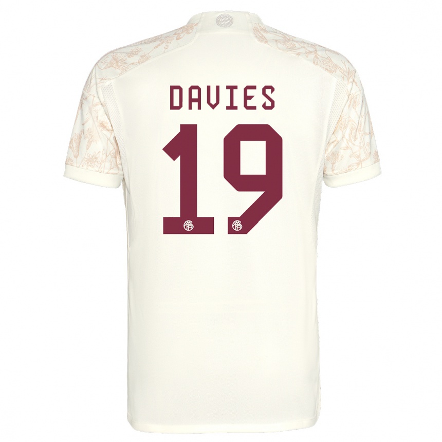 Kinder Fußball Alphonso Davies #19 Cremefarben Ausweichtrikot Trikot 2023/24 T-Shirt Luxemburg