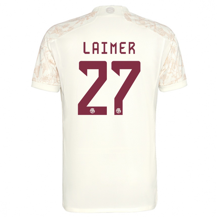 Kinder Fußball Konrad Laimer #27 Cremefarben Ausweichtrikot Trikot 2023/24 T-Shirt Luxemburg