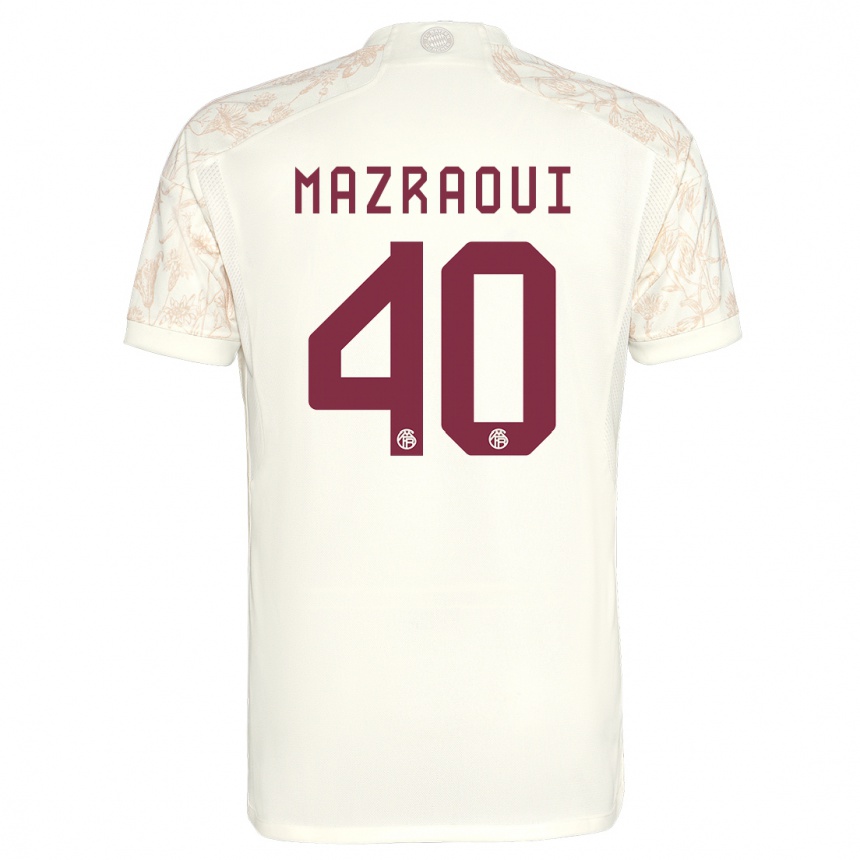 Kinder Fußball Noussair Mazraoui #40 Cremefarben Ausweichtrikot Trikot 2023/24 T-Shirt Luxemburg