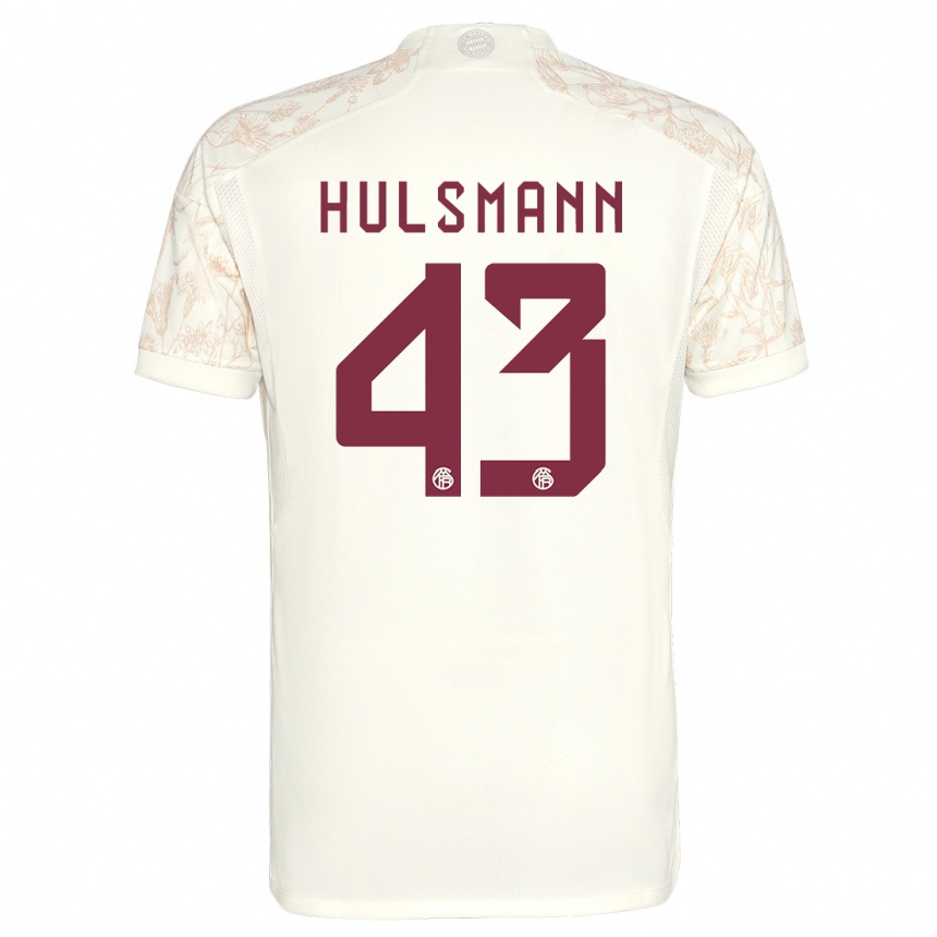 Kinder Fußball Tom Hulsmann #43 Cremefarben Ausweichtrikot Trikot 2023/24 T-Shirt Luxemburg