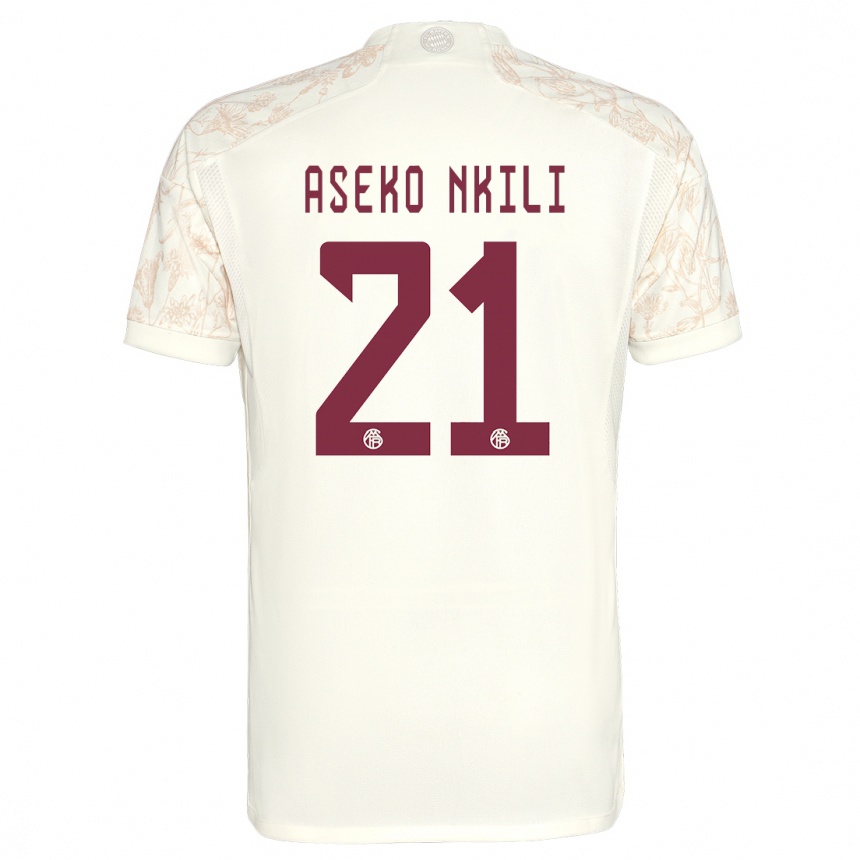 Kinder Fußball Noel Aseko Nkili #21 Cremefarben Ausweichtrikot Trikot 2023/24 T-Shirt Luxemburg