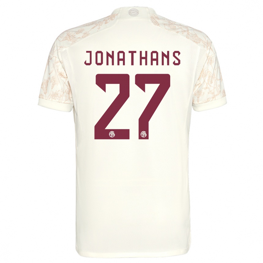 Kinder Fußball David Jonathans #27 Cremefarben Ausweichtrikot Trikot 2023/24 T-Shirt Luxemburg