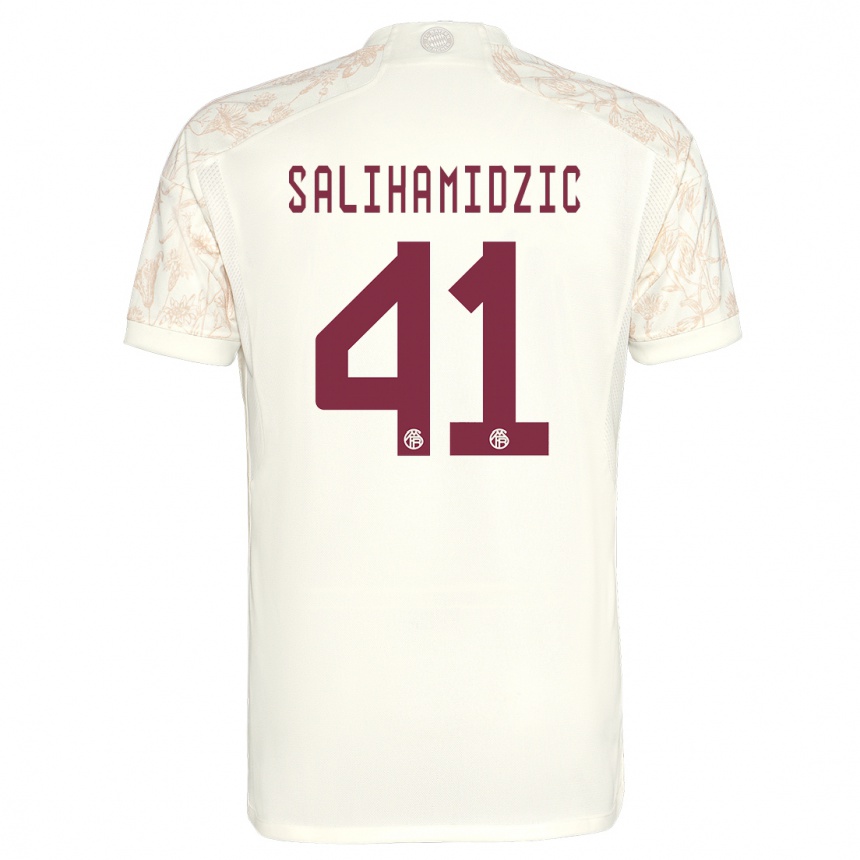 Kinder Fußball Nick Salihamidzic #41 Cremefarben Ausweichtrikot Trikot 2023/24 T-Shirt Luxemburg