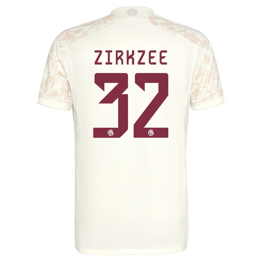 Kinder Fußball Joshua Zirkzee #32 Cremefarben Ausweichtrikot Trikot 2023/24 T-Shirt Luxemburg