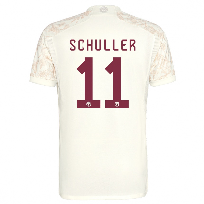 Kinder Fußball Lea Schuller #11 Cremefarben Ausweichtrikot Trikot 2023/24 T-Shirt Luxemburg