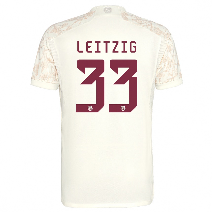 Kinder Fußball Janina Leitzig #33 Cremefarben Ausweichtrikot Trikot 2023/24 T-Shirt Luxemburg