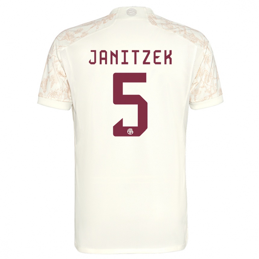 Kinder Fußball Justin Janitzek #5 Cremefarben Ausweichtrikot Trikot 2023/24 T-Shirt Luxemburg