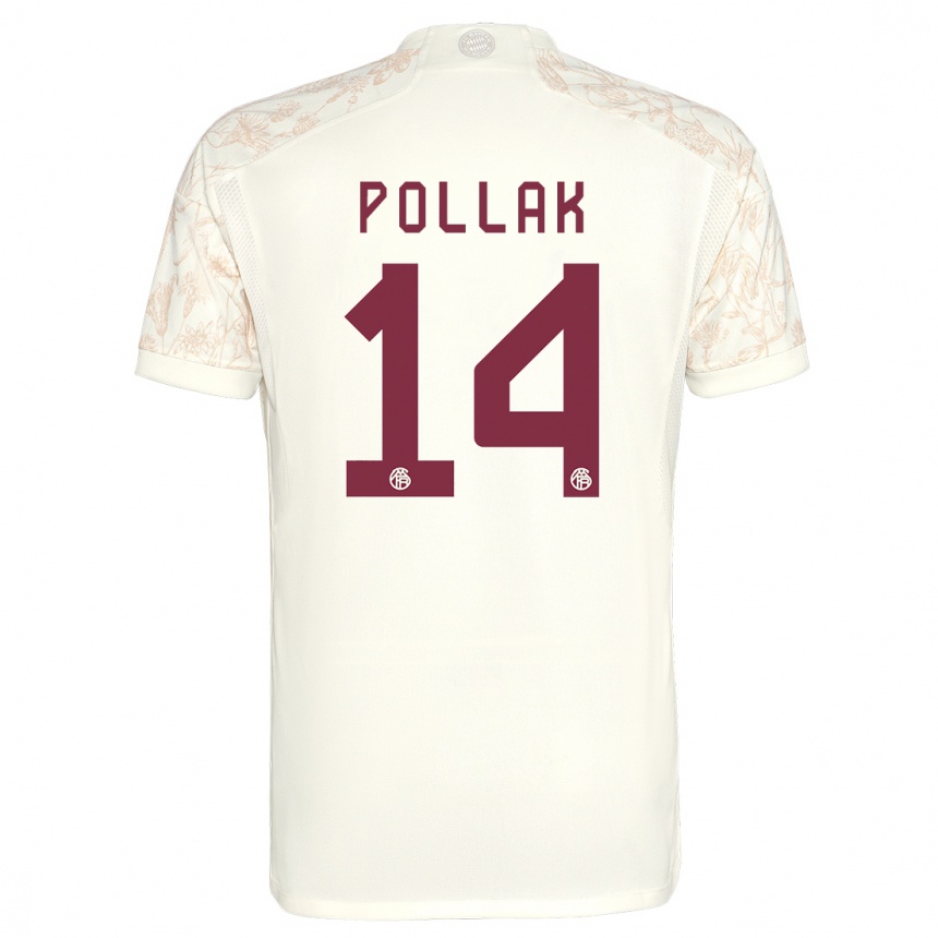 Kinder Fußball Florian Pollak #14 Cremefarben Ausweichtrikot Trikot 2023/24 T-Shirt Luxemburg