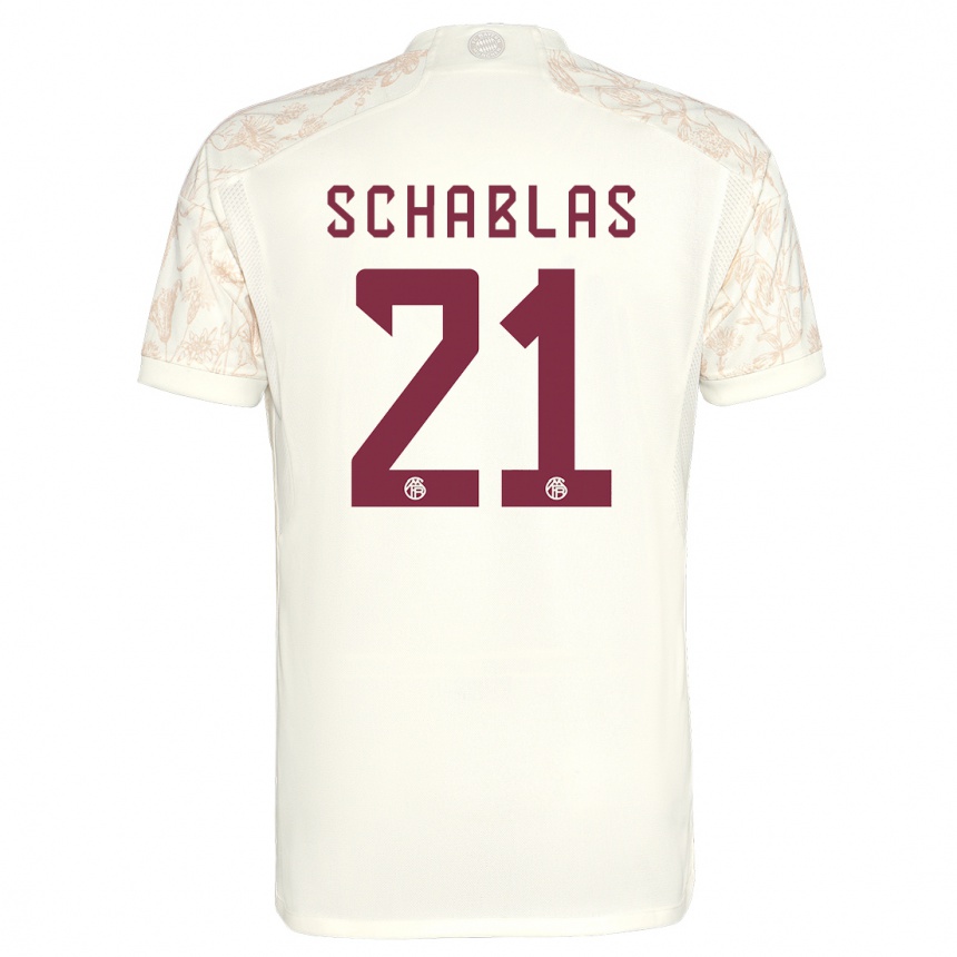 Kinder Fußball Matteo Schablas #21 Cremefarben Ausweichtrikot Trikot 2023/24 T-Shirt Luxemburg