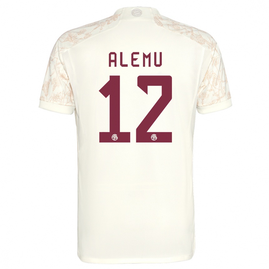 Kinder Fußball Liul Alemu #12 Cremefarben Ausweichtrikot Trikot 2023/24 T-Shirt Luxemburg