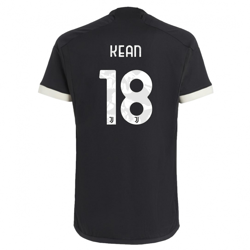 Kinder Fußball Moise Kean #18 Schwarz Ausweichtrikot Trikot 2023/24 T-Shirt Luxemburg