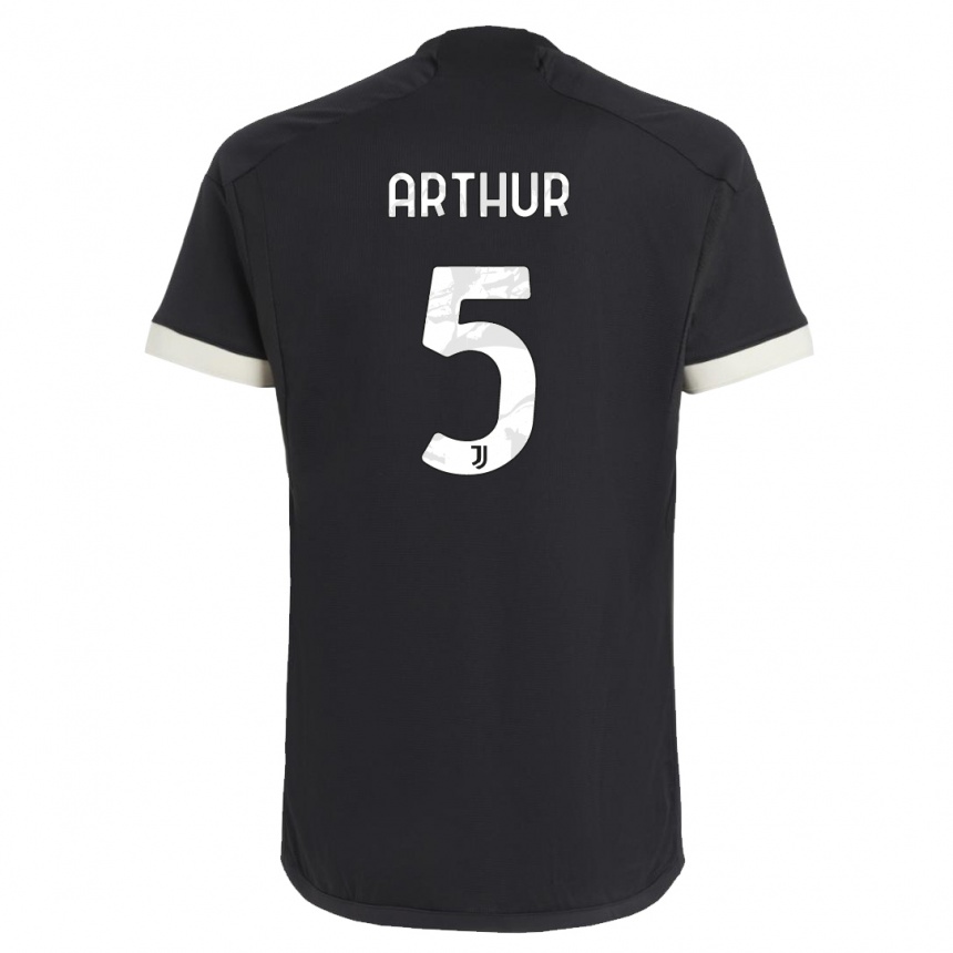 Kinder Fußball Arthur #5 Schwarz Ausweichtrikot Trikot 2023/24 T-Shirt Luxemburg