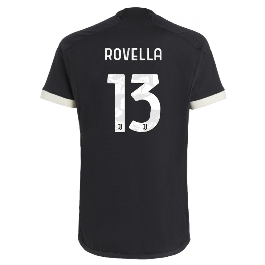 Kinder Fußball Nicolo Rovella #13 Schwarz Ausweichtrikot Trikot 2023/24 T-Shirt Luxemburg