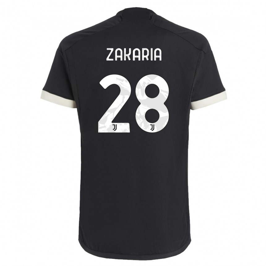 Kinder Fußball Denis Zakaria #28 Schwarz Ausweichtrikot Trikot 2023/24 T-Shirt Luxemburg