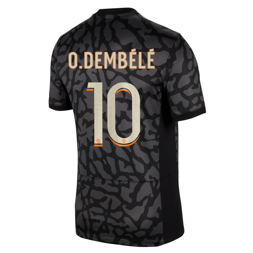 Kinder Fußball Ousmane Dembele #10 Schwarz Ausweichtrikot Trikot 2023/24 T-Shirt Luxemburg