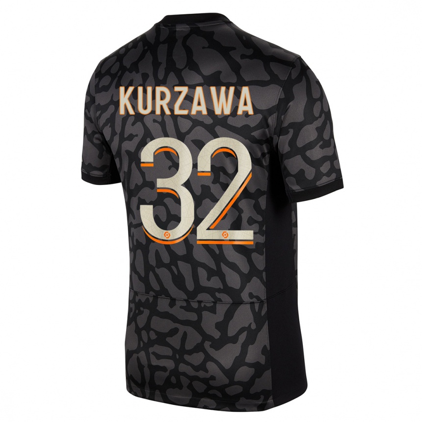 Kinder Fußball Layvin Kurzawa #32 Schwarz Ausweichtrikot Trikot 2023/24 T-Shirt Luxemburg