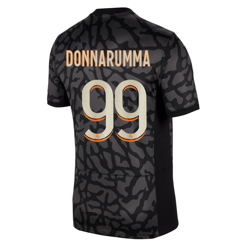 Kinder Fußball Gianluigi Donnarumma #99 Schwarz Ausweichtrikot Trikot 2023/24 T-Shirt Luxemburg