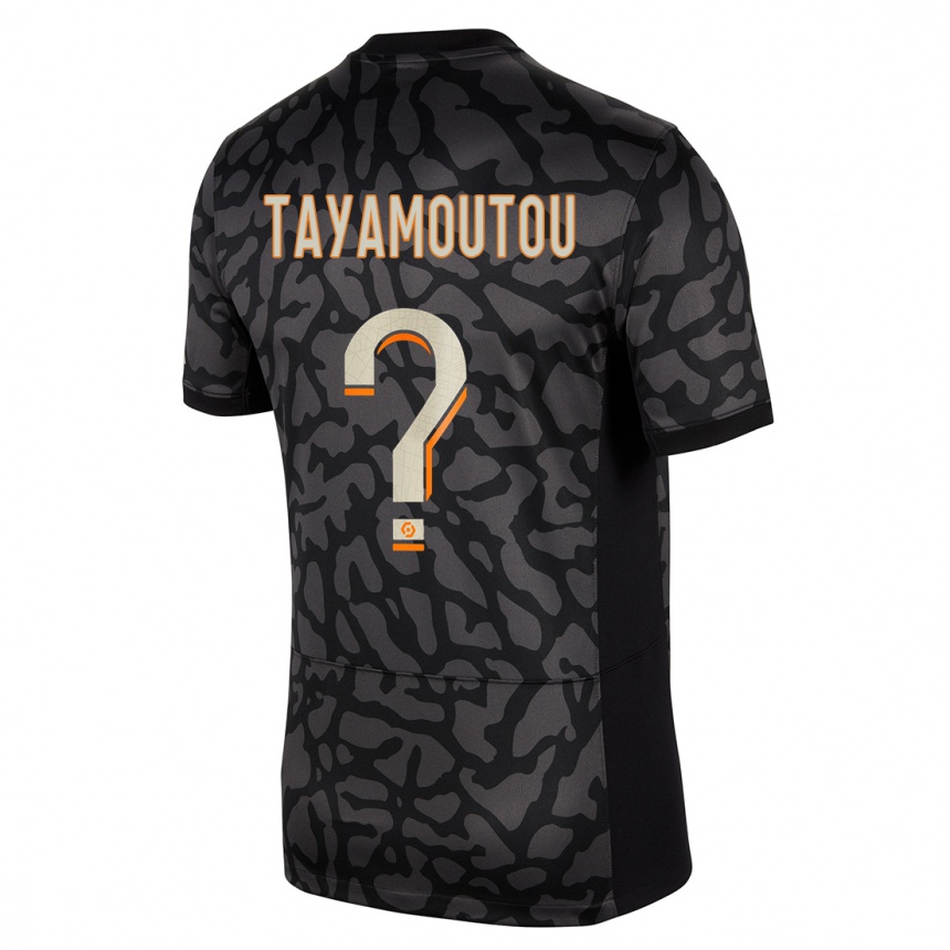 Kinder Fußball Enzo Tayamoutou #0 Schwarz Ausweichtrikot Trikot 2023/24 T-Shirt Luxemburg