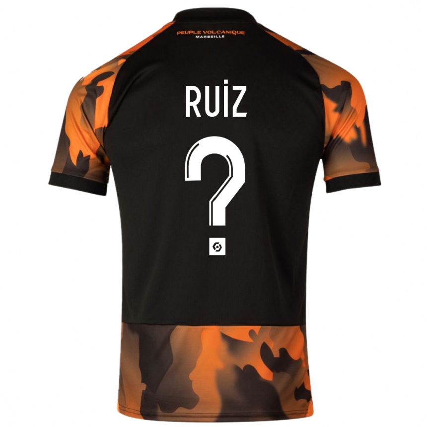 Kinder Fußball Pedro Ruiz #0 Schwarzorange Ausweichtrikot Trikot 2023/24 T-Shirt Luxemburg