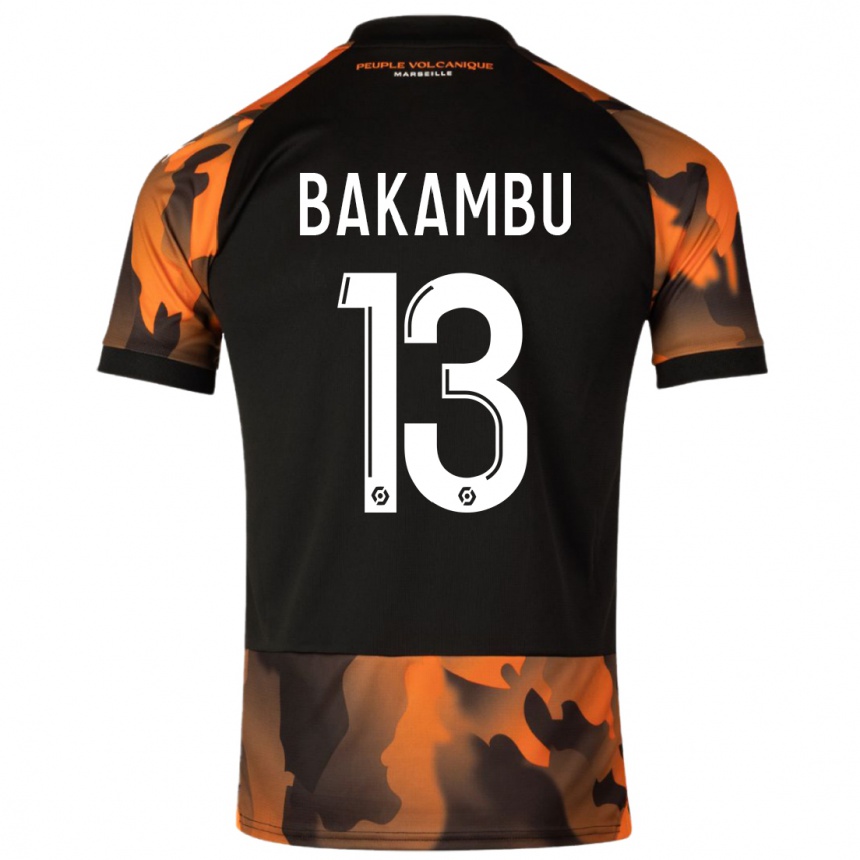 Kinder Fußball Cedric Bakambu #13 Schwarzorange Ausweichtrikot Trikot 2023/24 T-Shirt Luxemburg