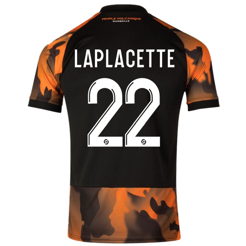 Kinder Fußball Tess Laplacette #22 Schwarzorange Ausweichtrikot Trikot 2023/24 T-Shirt Luxemburg