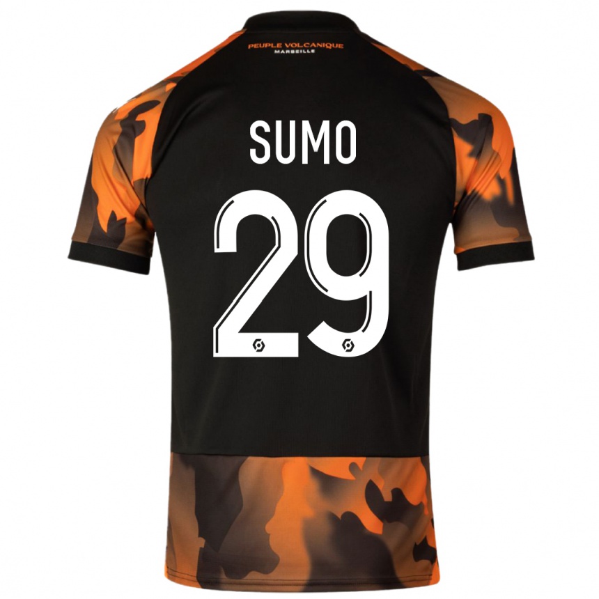 Kinder Fußball Eva Sumo #29 Schwarzorange Ausweichtrikot Trikot 2023/24 T-Shirt Luxemburg