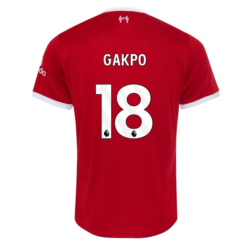 Herren Fußball Cody Gakpo #18 Rot Heimtrikot Trikot 2023/24 T-Shirt Luxemburg