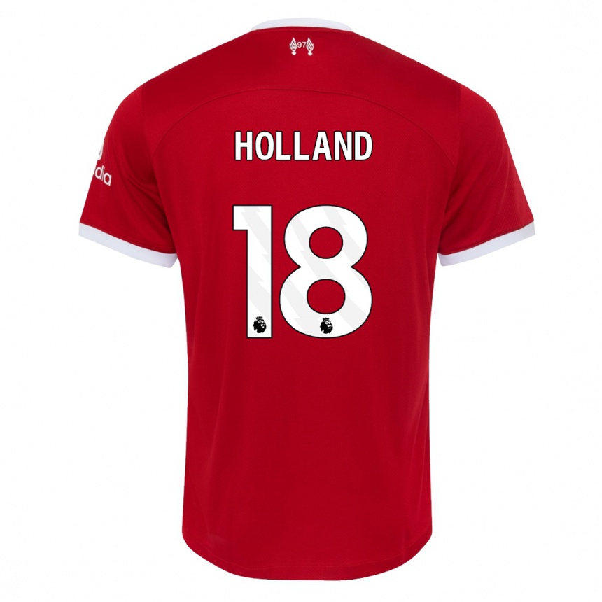 Herren Fußball Ceri Holland #18 Rot Heimtrikot Trikot 2023/24 T-Shirt Luxemburg