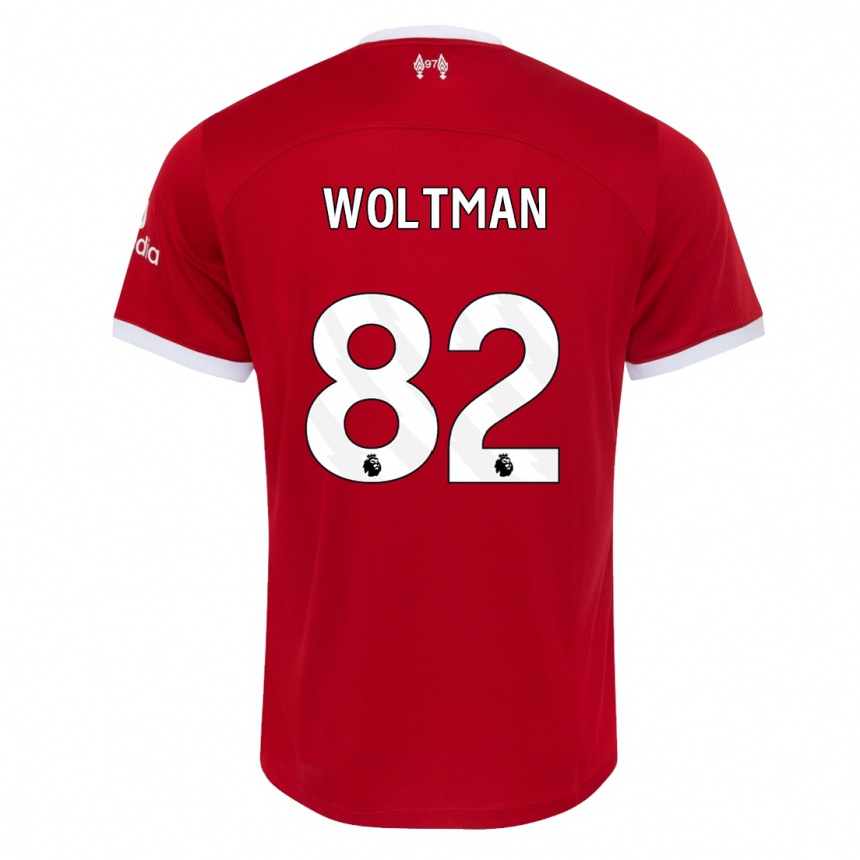 Herren Fußball Max Woltman #82 Rot Heimtrikot Trikot 2023/24 T-Shirt Luxemburg