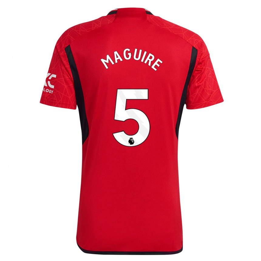 Herren Fußball Harry Maguire #5 Rot Heimtrikot Trikot 2023/24 T-Shirt Luxemburg