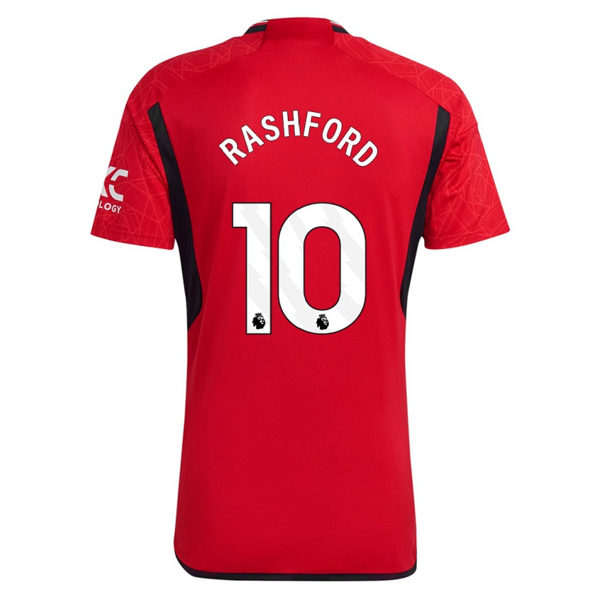 Herren Fußball Marcus Rashford #10 Rot Heimtrikot Trikot 2023/24 T-Shirt Luxemburg