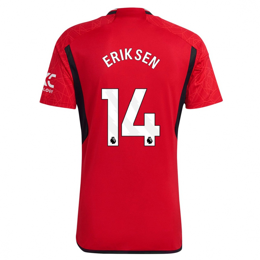 Herren Fußball Christian Eriksen #14 Rot Heimtrikot Trikot 2023/24 T-Shirt Luxemburg