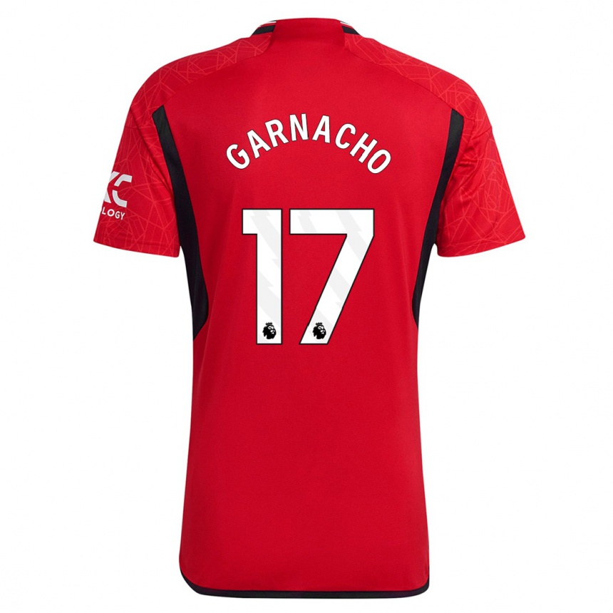 Herren Fußball Alejandro Garnacho #17 Rot Heimtrikot Trikot 2023/24 T-Shirt Luxemburg