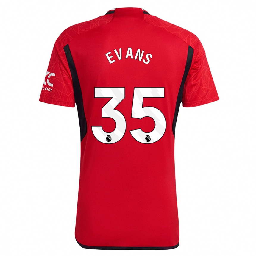 Herren Fußball Jonny Evans #35 Rot Heimtrikot Trikot 2023/24 T-Shirt Luxemburg