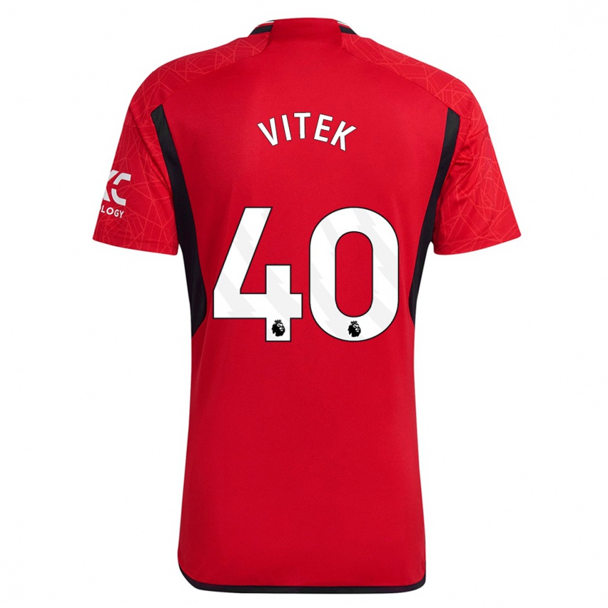 Herren Fußball Radek Vitek #40 Rot Heimtrikot Trikot 2023/24 T-Shirt Luxemburg
