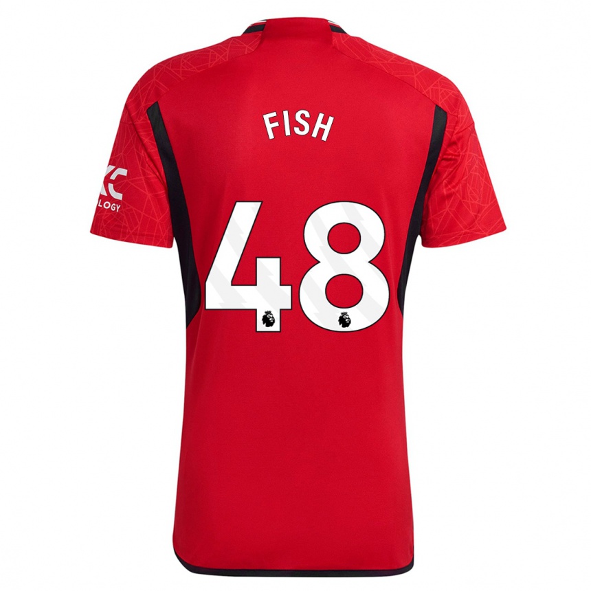 Herren Fußball Will Fish #48 Rot Heimtrikot Trikot 2023/24 T-Shirt Luxemburg