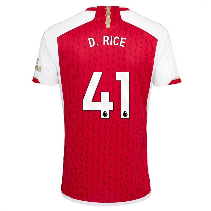Herren Fußball Declan Rice #41 Rot Heimtrikot Trikot 2023/24 T-Shirt Luxemburg