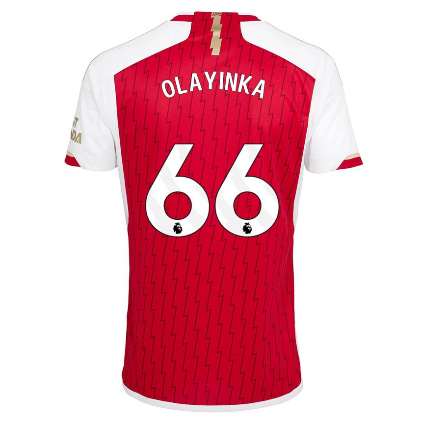 Herren Fußball James Olayinka #66 Rot Heimtrikot Trikot 2023/24 T-Shirt Luxemburg