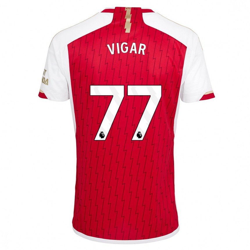 Herren Fußball Billy Vigar #77 Rot Heimtrikot Trikot 2023/24 T-Shirt Luxemburg