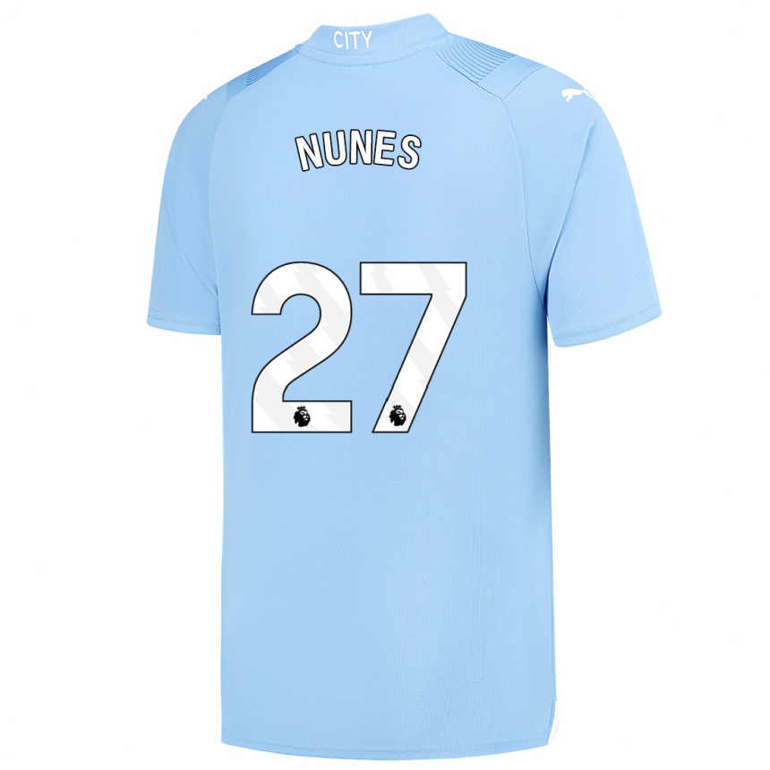 Herren Fußball Matheus Nunes #27 Hellblau Heimtrikot Trikot 2023/24 T-Shirt Luxemburg