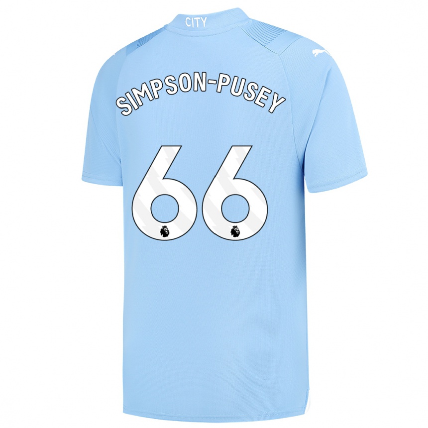 Herren Fußball Jahmai Simpson-Pusey #66 Hellblau Heimtrikot Trikot 2023/24 T-Shirt Luxemburg