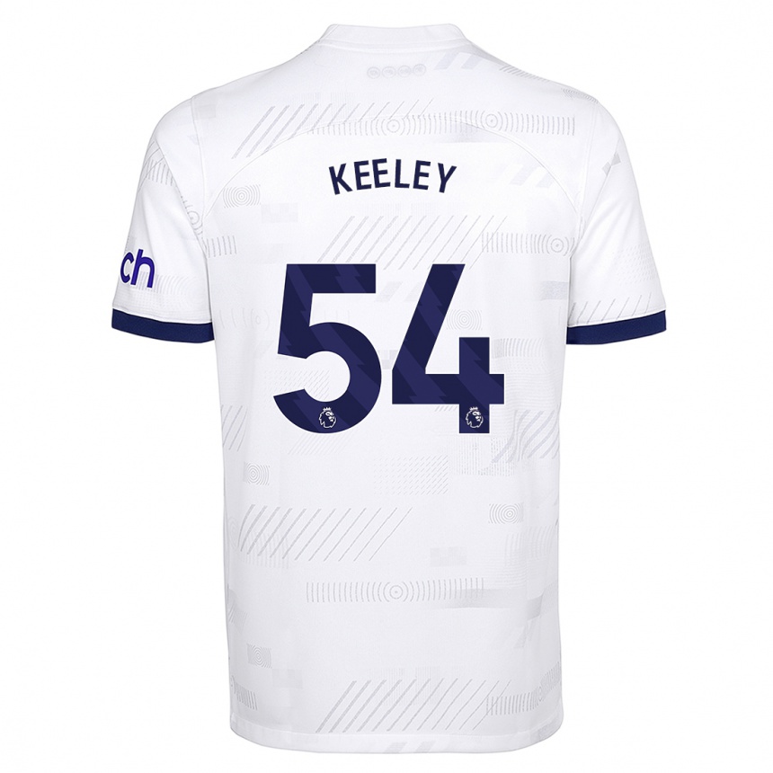 Herren Fußball Josh Keeley #54 Weiß Heimtrikot Trikot 2023/24 T-Shirt Luxemburg