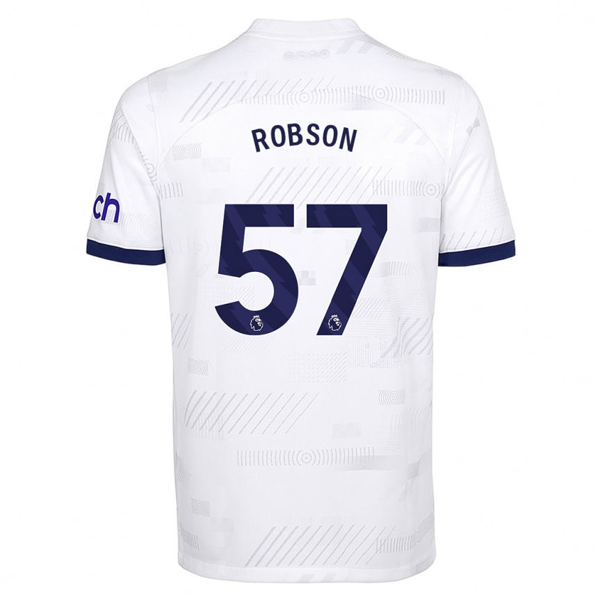 Herren Fußball Max Robson #57 Weiß Heimtrikot Trikot 2023/24 T-Shirt Luxemburg